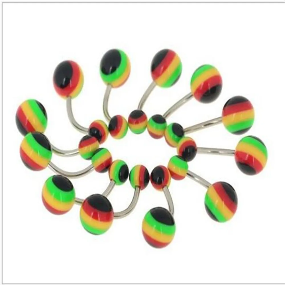 5 шт 316l хирургическая сталь цвет многоцветный шар пупка Кнопка Кольцо Пупка