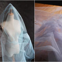 hexagonal mesh tulle fabric lavender light blue diy background decor scarf headdress veil skirt wedding dress designer fabric