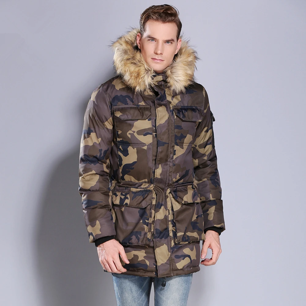 Зимняя новая мужская камуфляжная хлопковая стеганая куртка утолщенная средняя
