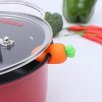 silicone pot clips cute carrot pan cover anti overflow rack lid holder pot clip kitchen tools kitchen accessories kitchen device