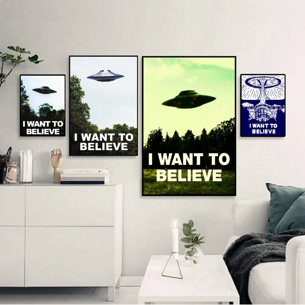 

I Want To Believe X File TV Play Canvas Prints Modern Painting Posters Wall Art Pictures For Living Room Decoration No Frame