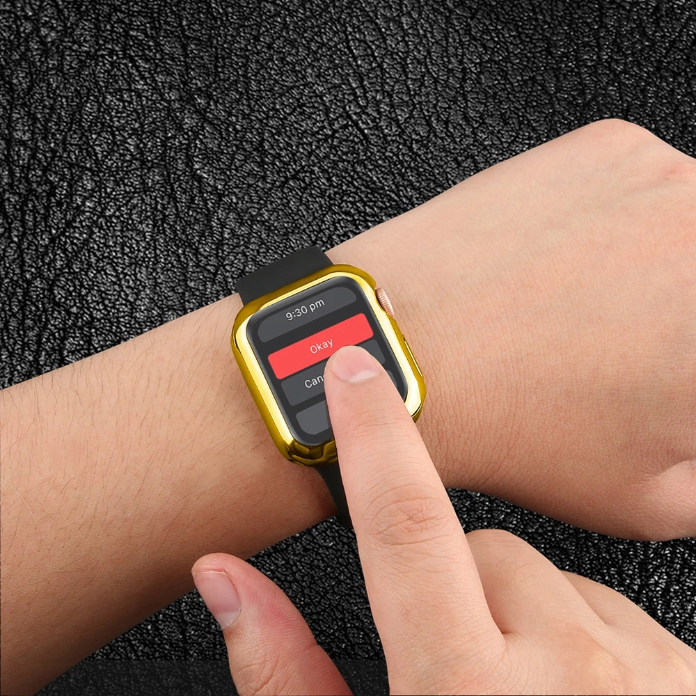 Ультра-мягкий тонкий чехол для Apple Watch TPU 40 мм 44 мм чехол Защитное покрытие часов полосы аксессуары для серии 4