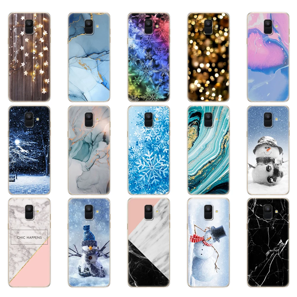 Чехол для Samsung Galaxy A6 2018 с двумя SIM-картами SM A600 A600F samsung plus A605 A605F мраморным рисунком