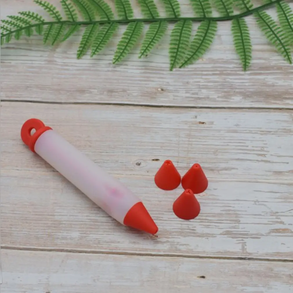 Pastry Cream Chocolate Decorating Syringe Silicone Plate Paint Pen Cake Cookie Ice Pens |
