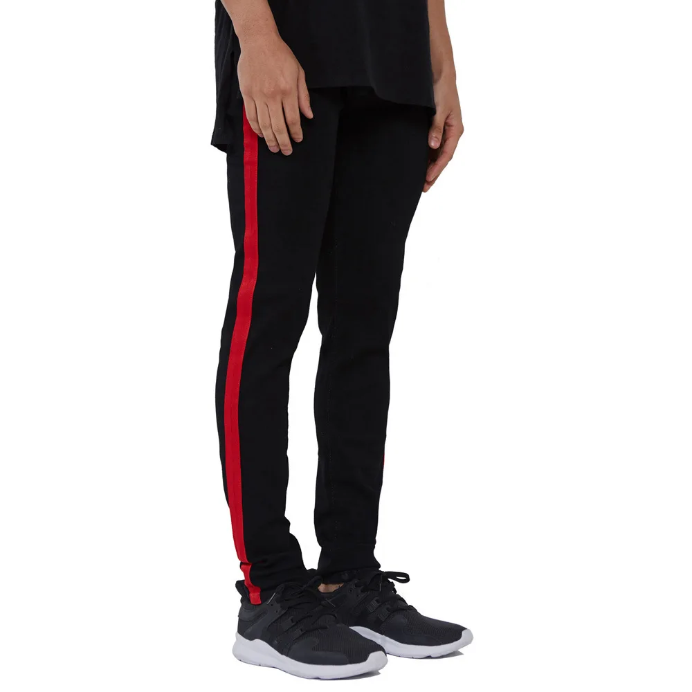 Модные дизайнерские облегающие мужские джинсы больших размеров в полоску