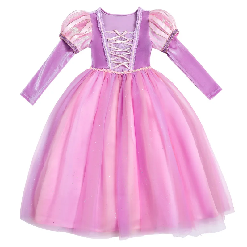 

Girls Princess Rapunzel Dress Infant Girls Halloween New Year Carnival Cosplay Costume Children Disguise Birthday Party Clothing