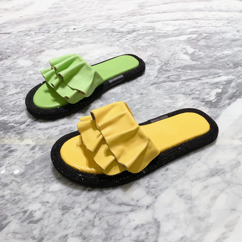 [DEAT] Новинка 2020 года Сезон весна-лето С круглым носком мелкими оборками Со