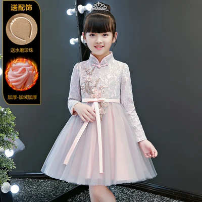 

Детское флисовое платье с вышивкой, в китайском стиле