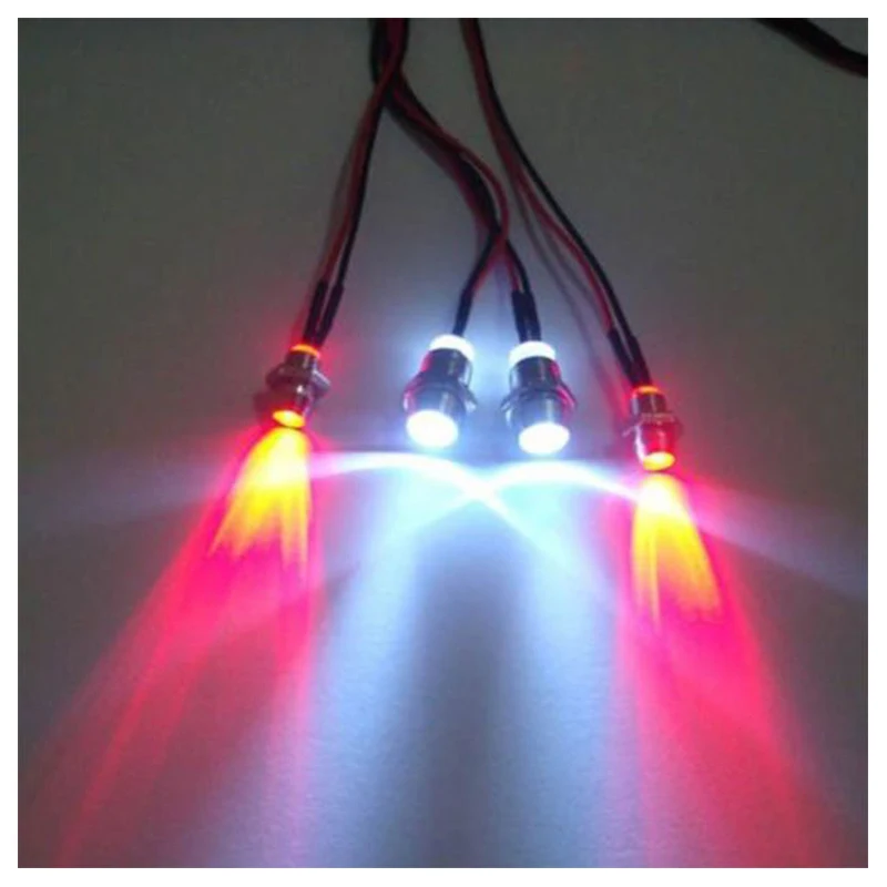 

NEW Style RC On-Road Car LED Night 5mm White And m Red Headlamps 4 LED Light