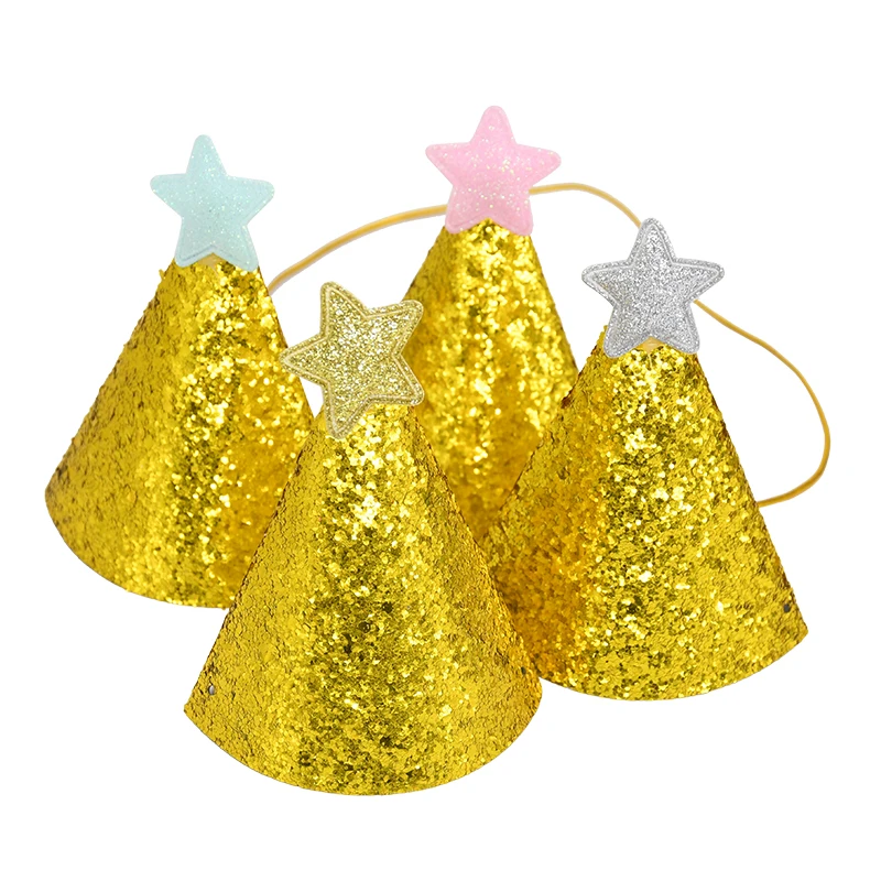 5 шт./лот золотые шляпы на день рождения блестящая корона вечерние для детей со