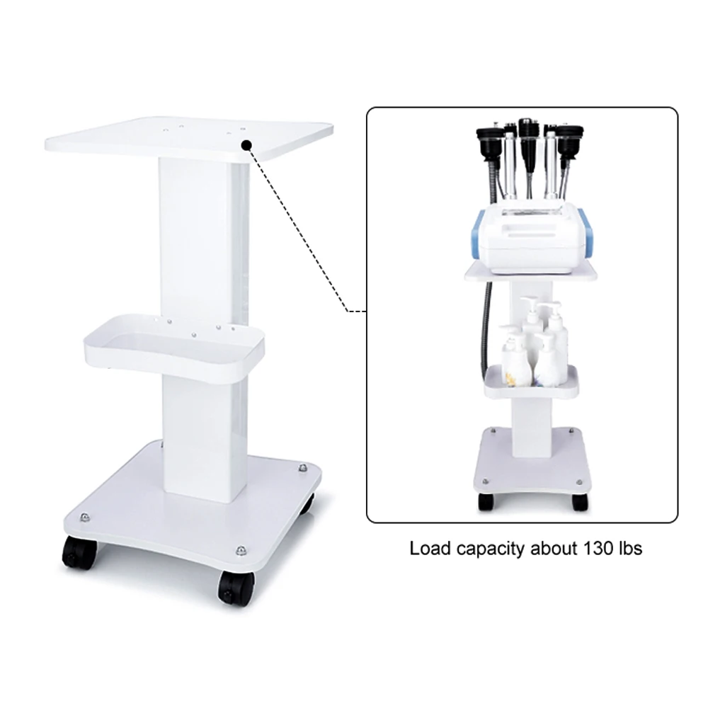 Деревянная тележка для салона красоты с алюминиевой подставкой 4-колесная