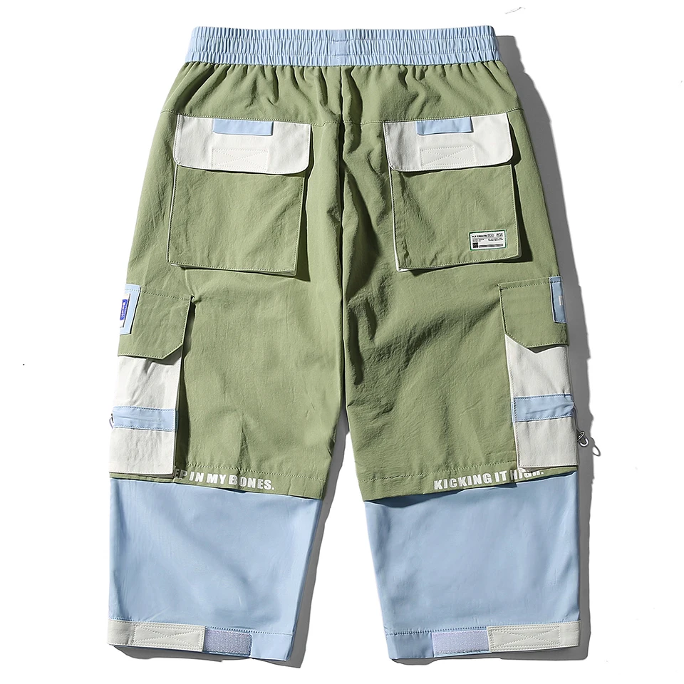 Мужские летние шорты-карго в стиле хип-хоп с несколькими карманами и боковой