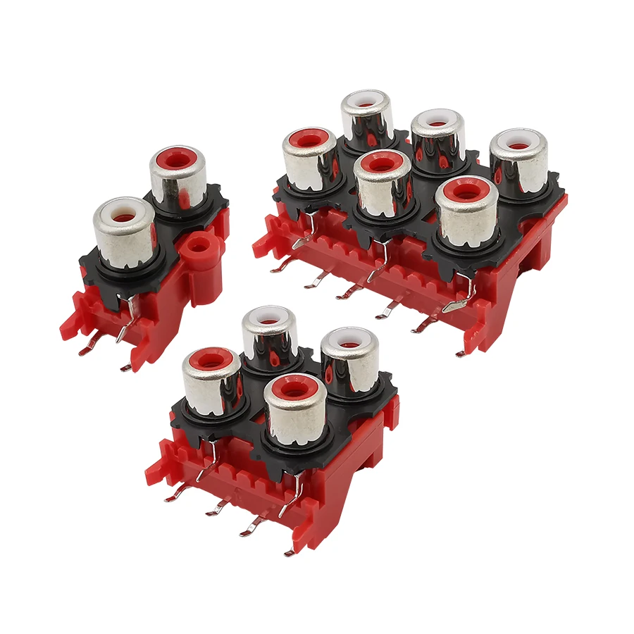 

2/5Pcs 2/4/6 Holes RCA Female Audio Video Stereo Plug Jack AV Connector Socket Lotus Row Amplifier Interface Signal