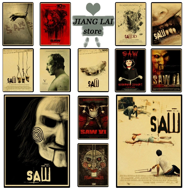 Винтажный постер пила классический фильм ужасов постеры столешница настенная