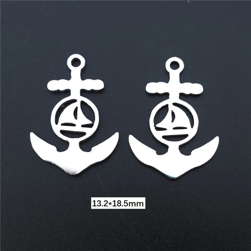 sail anchor Нержавеющая сталь амулеты карта волк трискель Якорь Бесконечность Крест доллар сердце москитные катушки кулон ювелирные изделия 5 шт./лот - Окраска металла: sail anchor