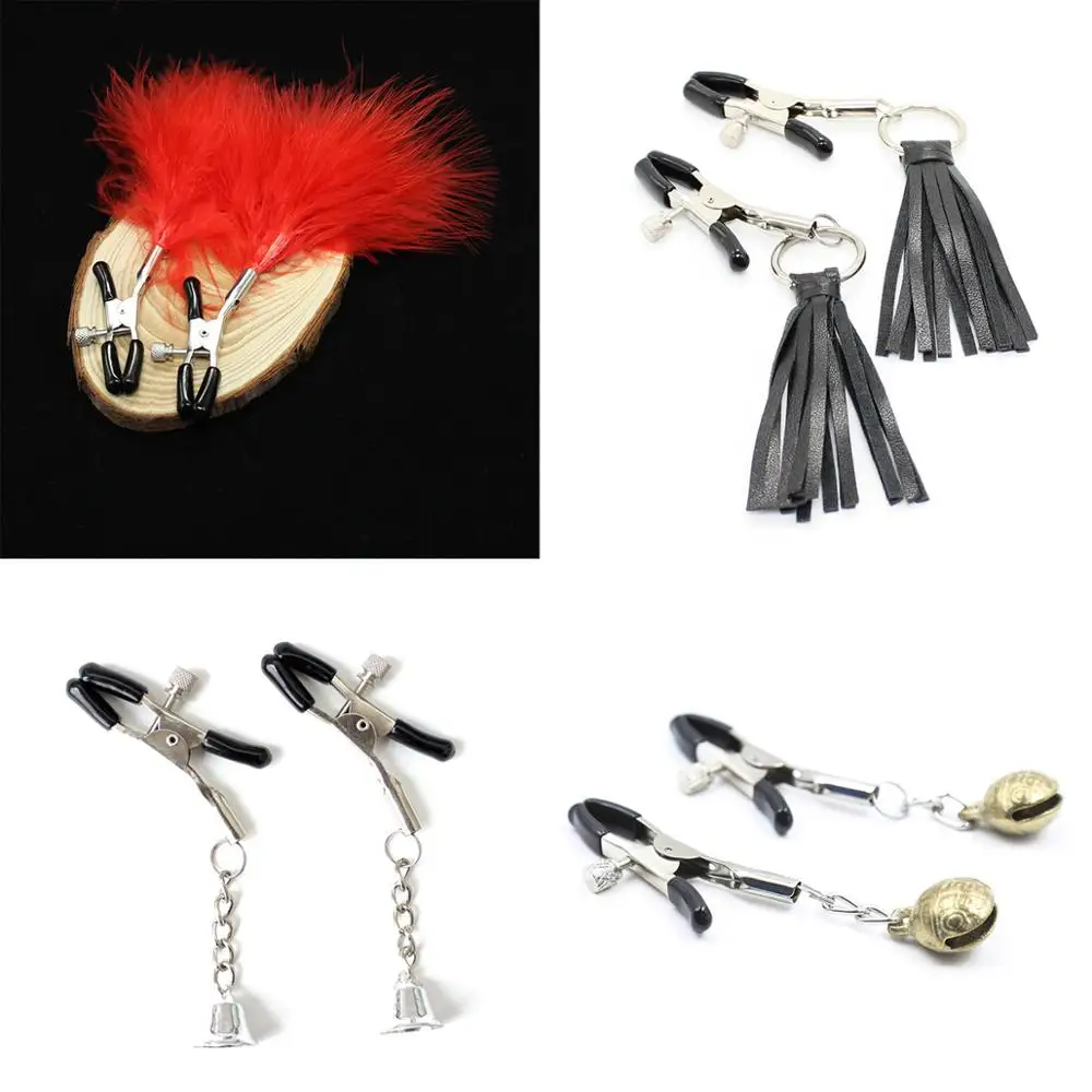 Секс-игрушки 4 стиля перо колокольчик кисточка зажим для сосков девочек вечерние