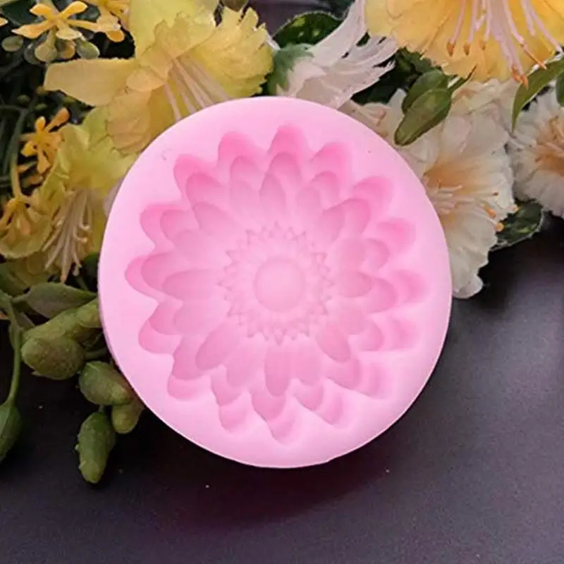 

Sun Flower Peony Shape Silicone Mold Fondant Chocolate Candy Wedding Flower Moulds DIY Decor Molds Arts Soap Sugar Embossed K6Q4