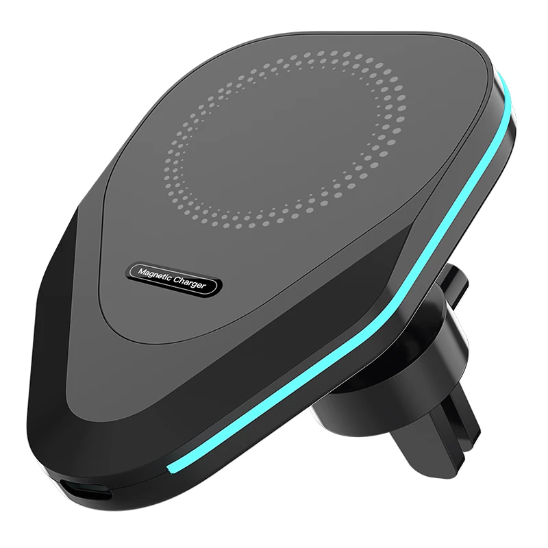 

15W Magnetic Car Wireless Charger For iphone13Pro 12Mini Xiaomi Samsung 360 Degree Rotating Mobile Phone Wireless Charging Stand