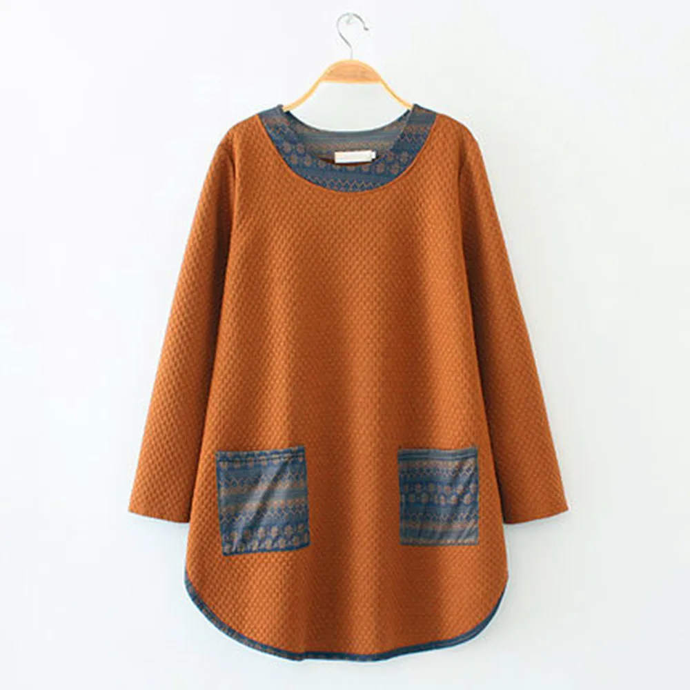 Женские футболки нового размера плюс 4XL свободные в народном стиле с длинным