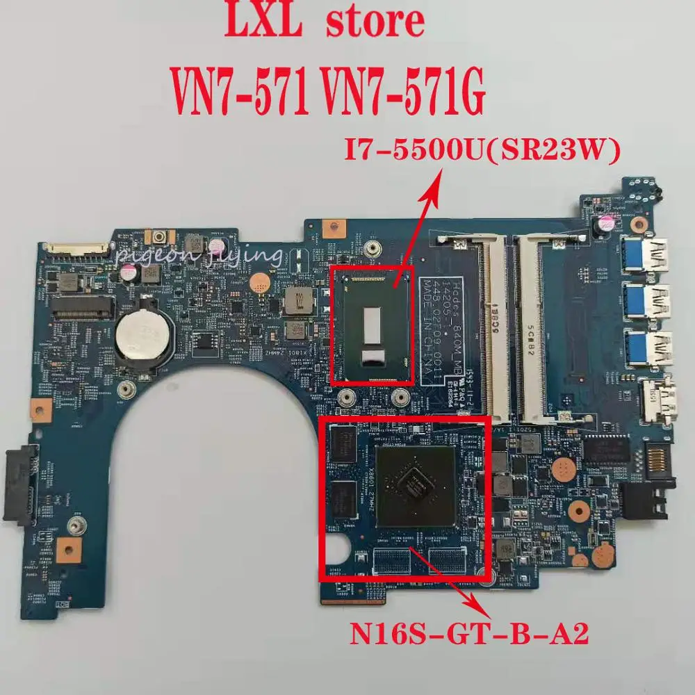 VN7-571 VN7-571G материнская плата для ноутбука ACER 15," Ноутбук 14205-1 448.02f0050011 Процессор: I7-5500 DDR3 GPU: N16S-GT-B-A2 ТЕСТ ОК