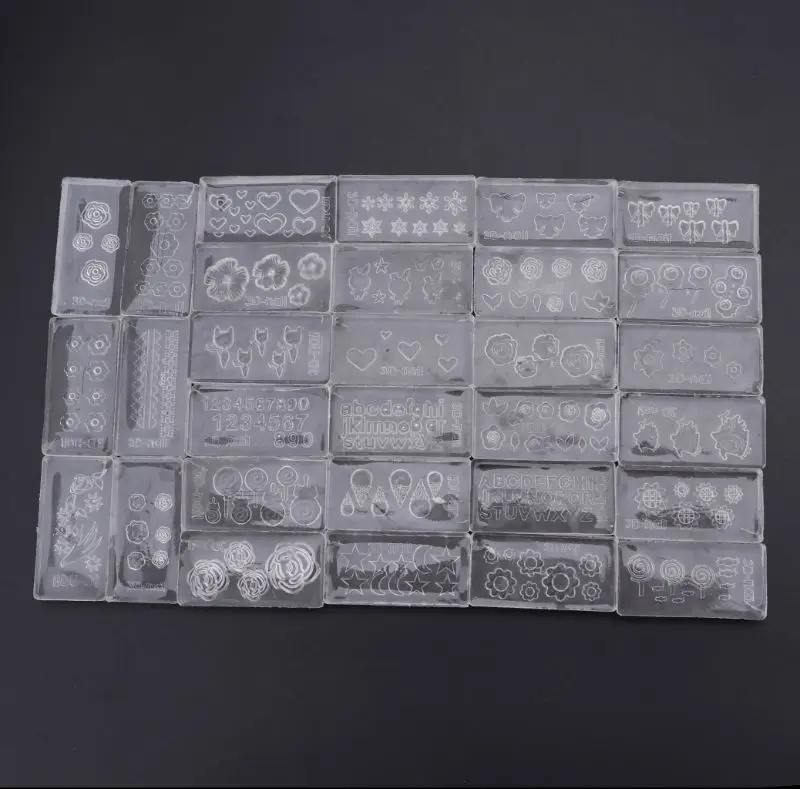 30 стилей DIY 3D Акриловый Дизайн ногтей силиконовый инструмент резная форма шаблонная форма набор ремесло инструмент DIY кулон аксессуары Изготовление ювелирных изделий