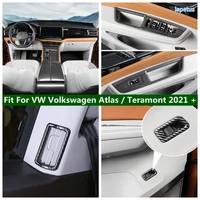 carbon fiber steering wheel head light adjust switch button cover trim for vw volkswagen atlas teramont 2021 2022 interior