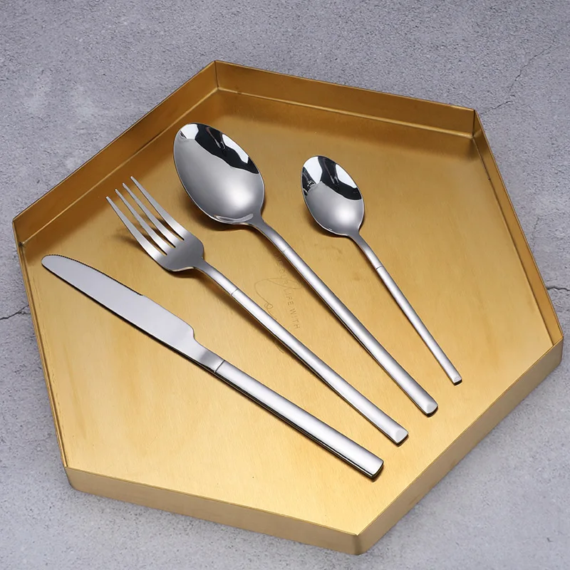 

Набор столовых приборов серебристого цвета, 10 шт., столовые приборы из нержавеющей стали 304, столовые приборы для кухни, столовые приборы сер...