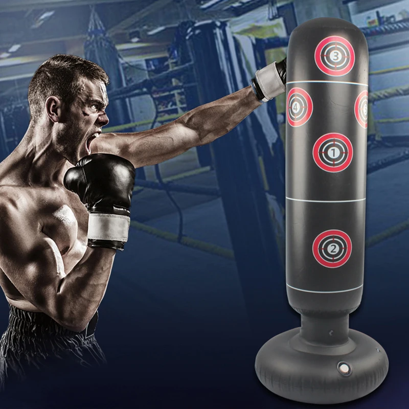 Pressure Relief Inflatable Sandbag Vertical Boxing Column Tumbler Fitness Punching Bag Body Building Equipment | Спорт и развлечения