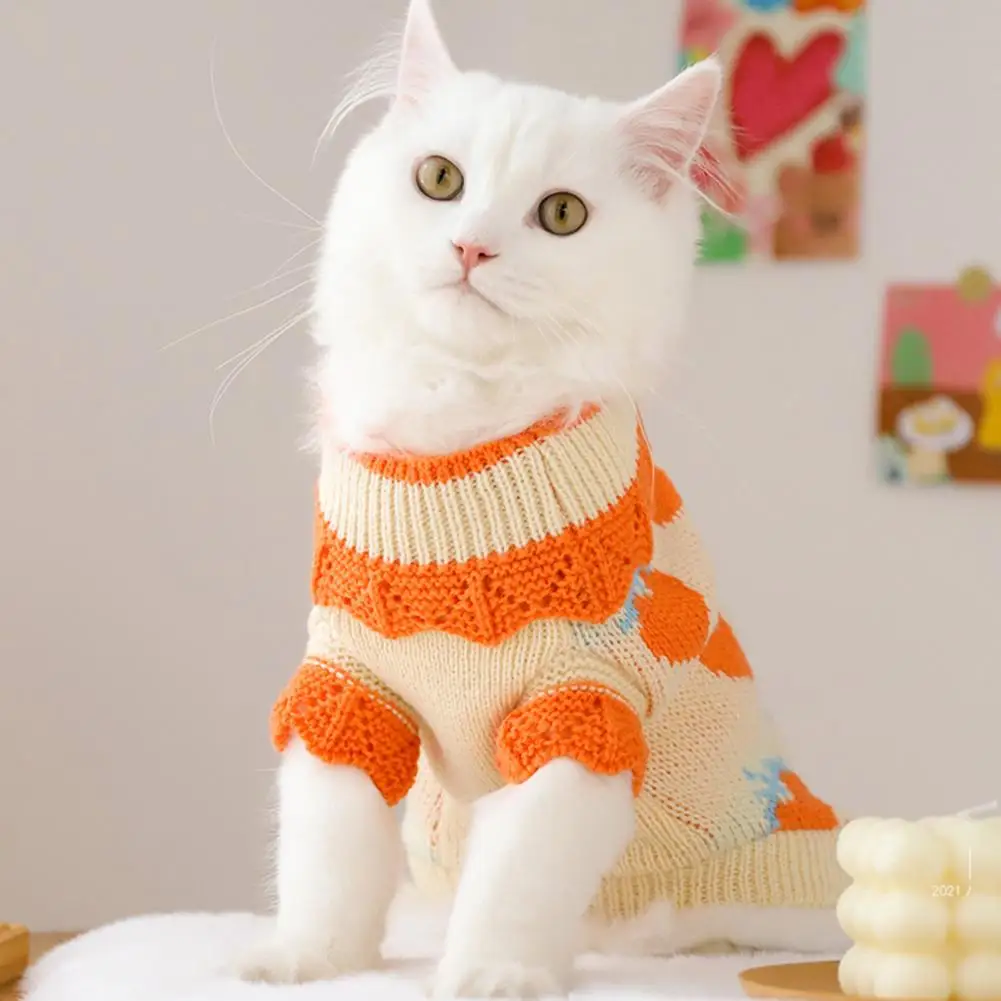 

Pet Sweater Knitted Pet Cats Sweater Outfit Pet Clothes Beautiful Pet Apparel