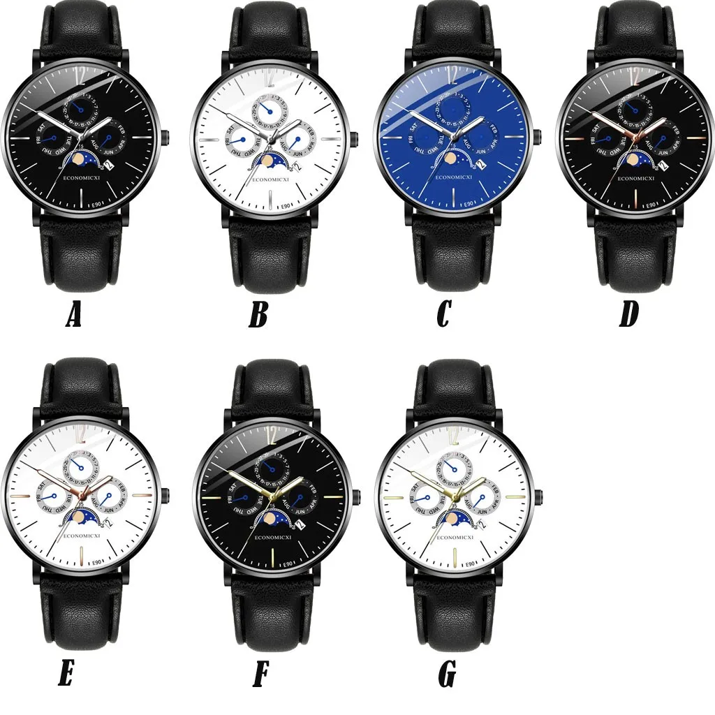 

2020 Watch Men Fashion Sport Single Calendar Casual Leather Watch Men's watch Quartz Business Wristwatch reloj hombre L58