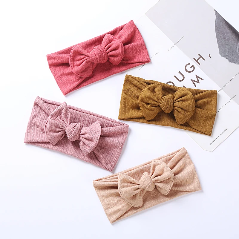 

Повязка на голову с бантом для девочек, детские повязки на голову, вязаные тюрбаны для малышей, жаккардовые повязки, милые детские аксессуары, эластичная повязка на голову для новорожденных