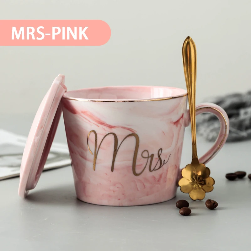 

Milk Coffee Mugs Marble Gold Inlay Mug Breakfast Mug Office Home Drinkware Tea Cup for Lover's Gifts Dropshipping