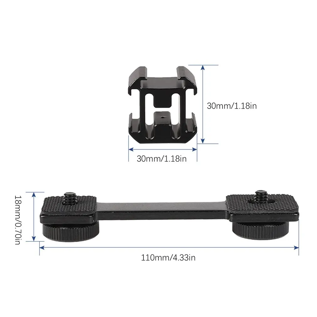 

3 in 1 Triple Hot Shoe Mount Adapter Extension Bracket Holder Boya BY-MM1 Microphone Stand for zhiyun Smooth 4 DJI OSMO mobile 2