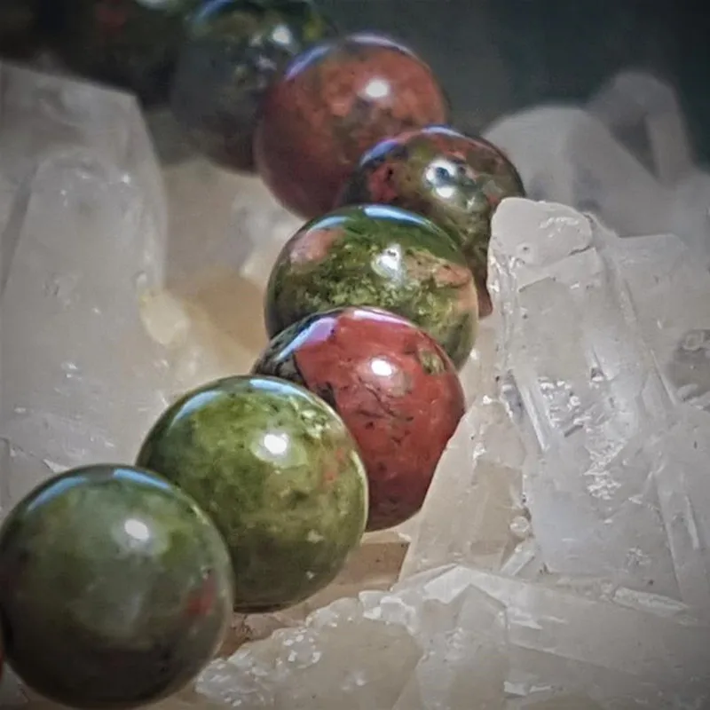 4 мм зеленый браслет из унакита натуральный камень бусины мини энергетический