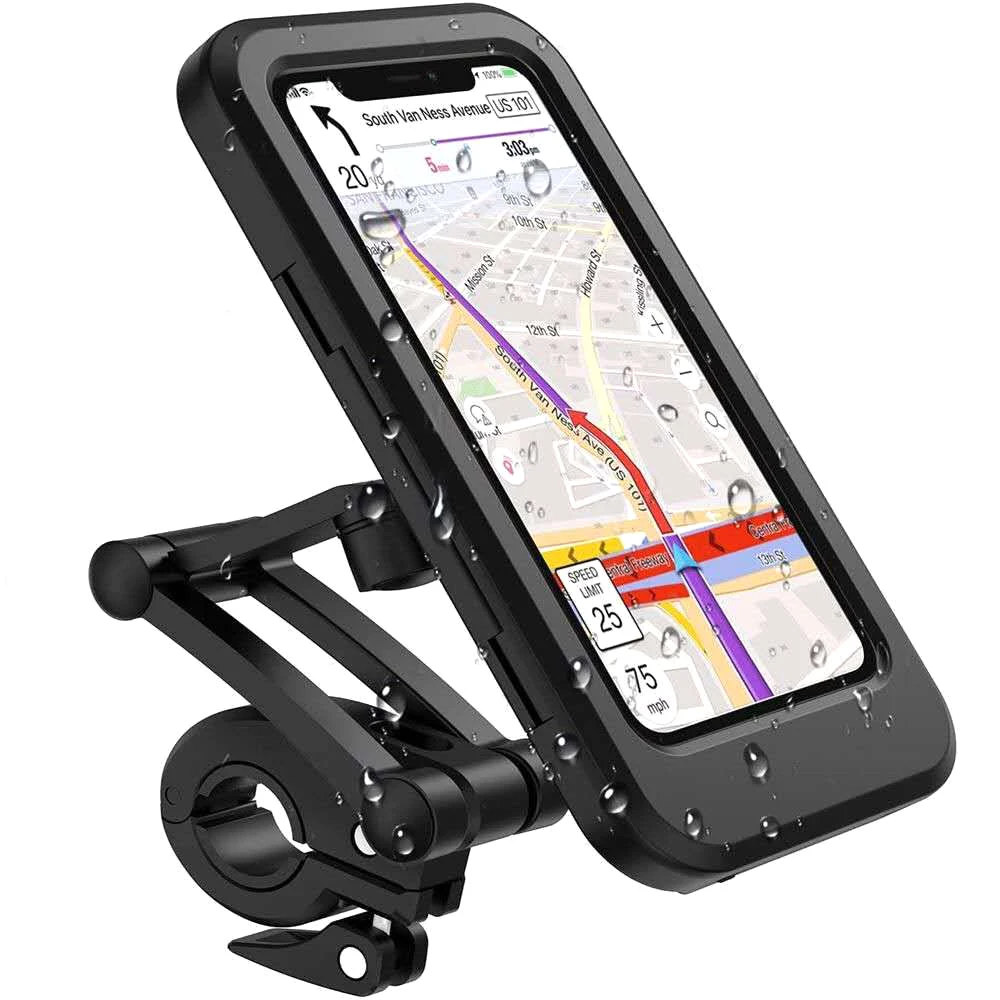 

Adjustable Waterproof Bike Motorcycle Phone Holder Case Universal Bike Motorcycle Handlebar Cell Phone Support Mount Bracket