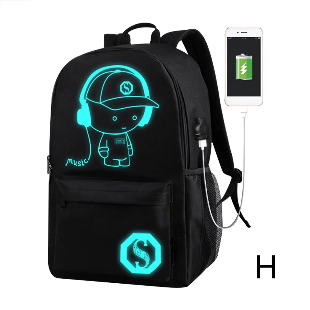 NEW Backpack Luminous School Bags Boys Girls Cartoon Bookbag Noctilucent USB Charging Port | Спорт и развлечения