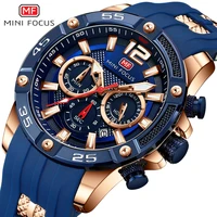 mini focus chronograph mens watches luxury top brand quartz watch blue silicone military sports wristwatch relogios clock 0349