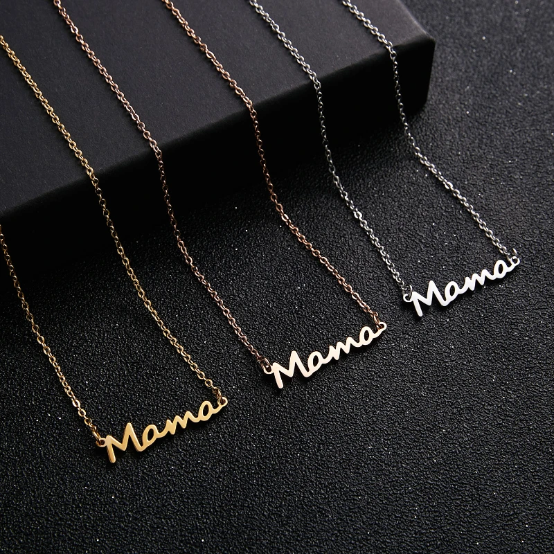 2021 Новая мода I Love Mama ожерелье с буквами из нержавеющей стали для мамы и ребенка