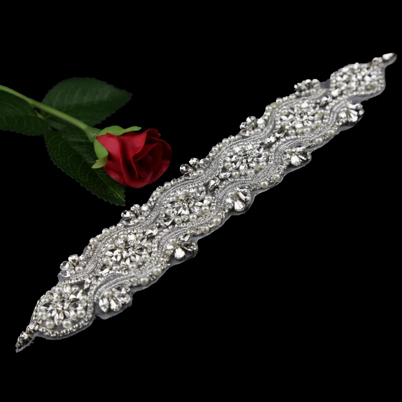 11 &quotхрустальные стразы жемчужная Свадебная аппликация отделка для свадебных