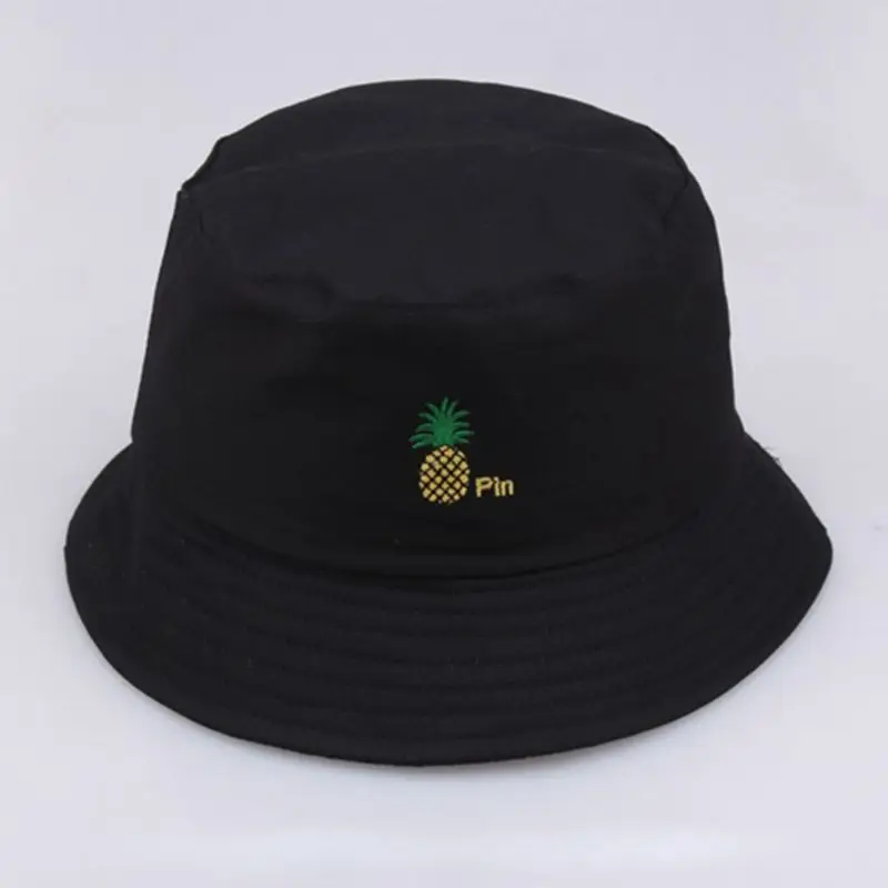 Женская и мужская Весенняя Двусторонняя Панама милая Кепка с вышивкой ананаса в