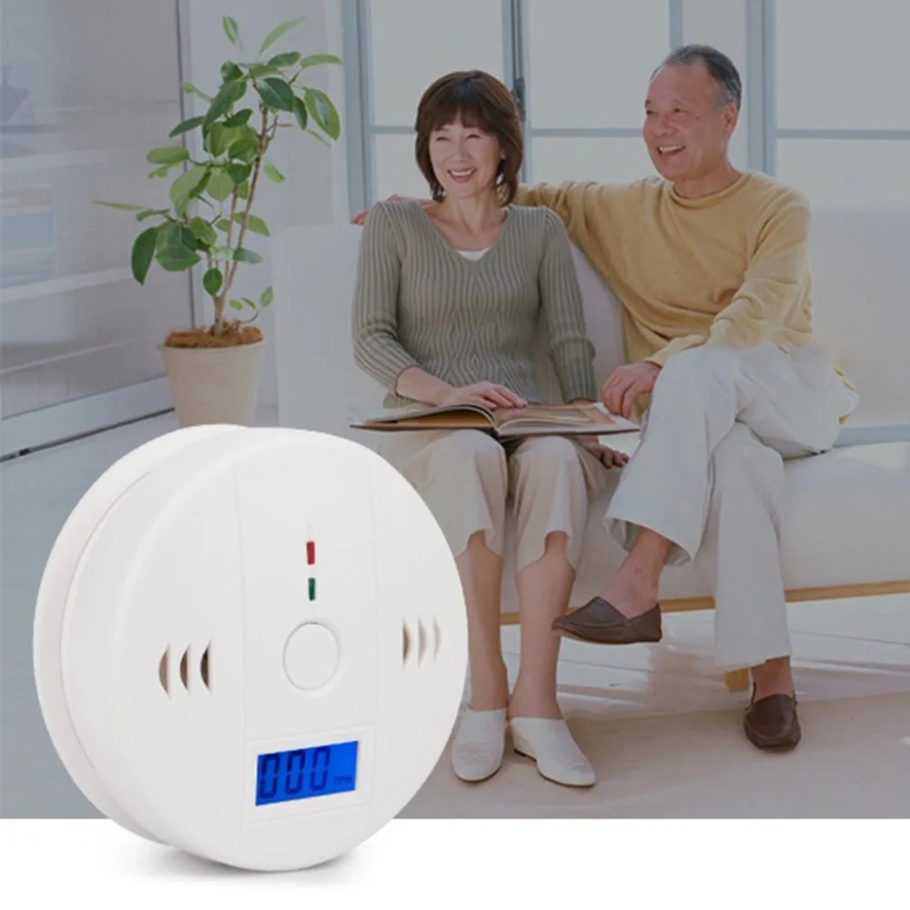 Профессиональная безопасность для дома, CO, угарное газирование, датчик дыма Предупреждение льная сигнализация, детектор ЖК-дисплея, кухня, без батареи