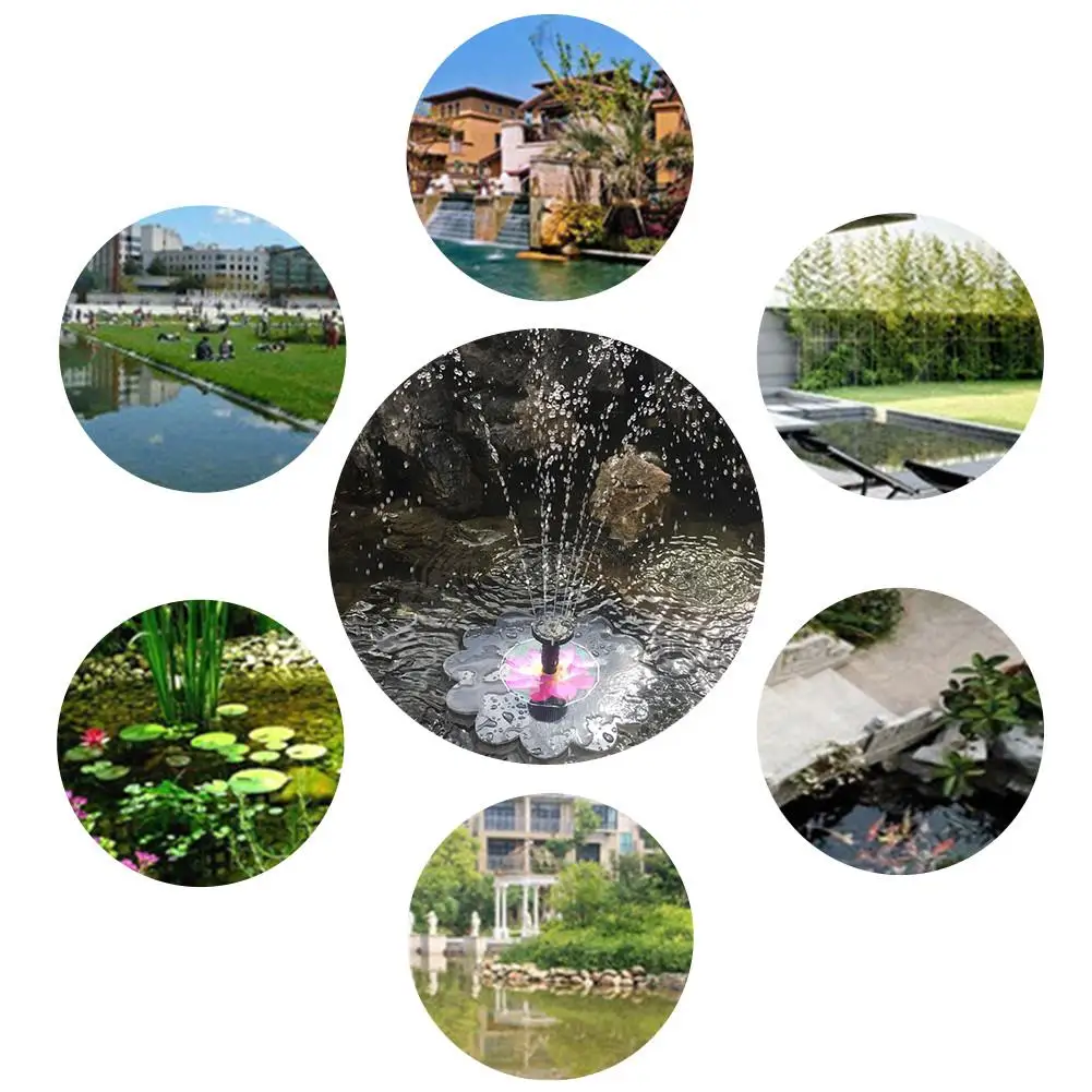 

Solar Powered Water Fountain Garden Pool Pond Floating Multi-use Bird Bath Water Pump With 4 Nozzles Garden Pond Swimming Pool