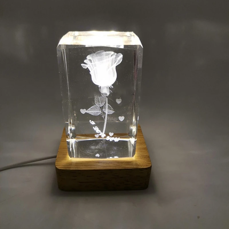 

Светодиодный ночной Светильник деревянный квадратный Базовая деталь резцедержателя Дисплей подставка для кристаллы Стекло мяч освещения ...