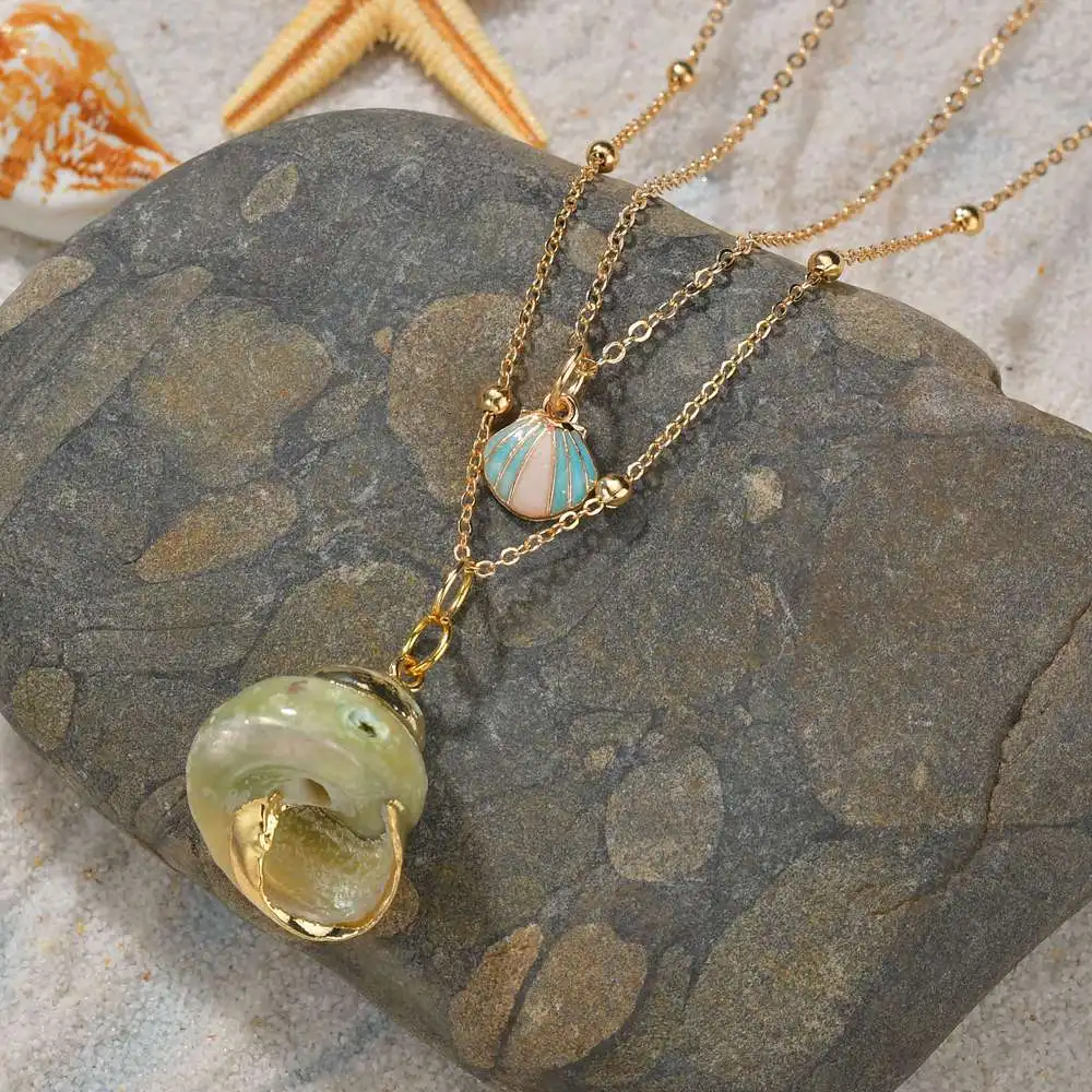 2019 Бохо ожерелье с раковинами Морская ракушка золотые подвески подарок для