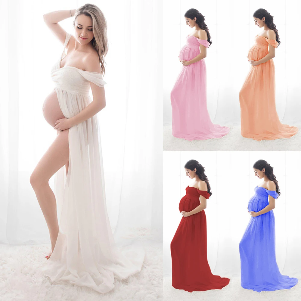 

Dropshipping Sexy Maternity Dresses For Photo Shoot Chiffon Pregnancy Dress Photography Prop Maxi Dresses For Pregnant Women D30