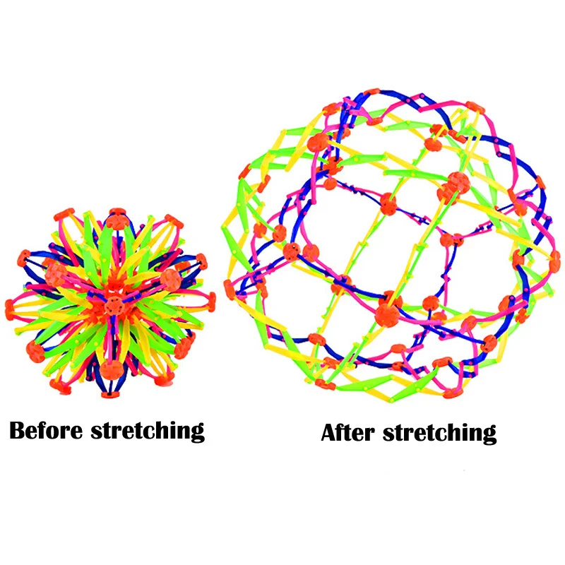 Цельный тянущийся раздвижной мяч игрушки для малышей разноцветный бросания