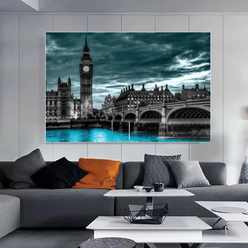 

London Bridge Architecture Landscape Canvas Painting Living Room Posters Prints Wall Art Pictures Modern Bedroom Home Decoration