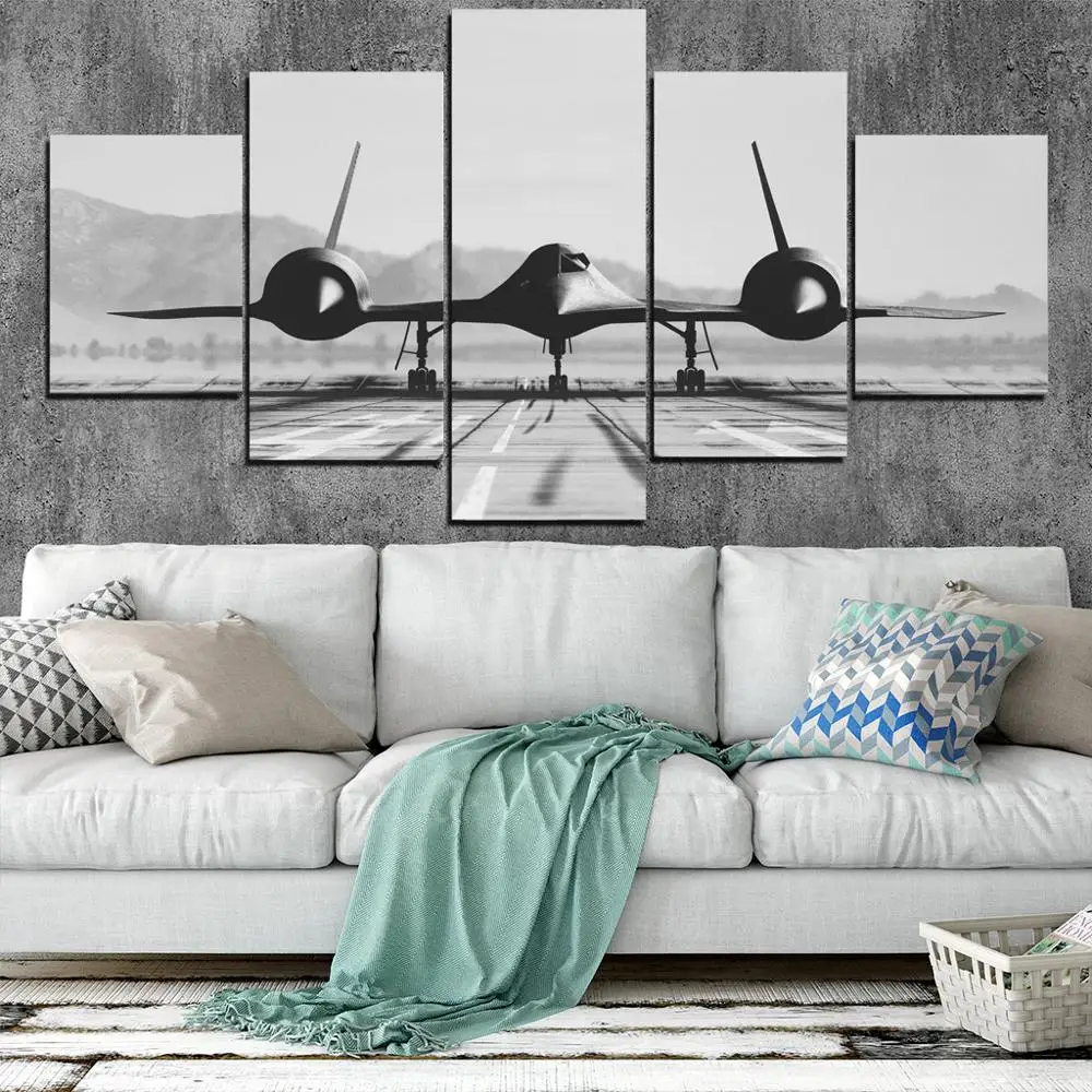 

Canvas HD Prints Framework 5 Pieces Lockheed SR-71 Blackbird Aircraft Art Home Living Room Decor Posters Modular