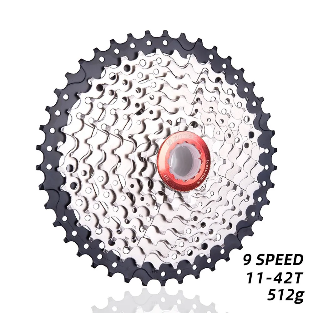 

Mountain Bike Cassette Flywheel 11-13-16-20-24-28-32-36-42T 9 Speed Stainless Steel Bicycle Flywheel Bike Accessories Parts
