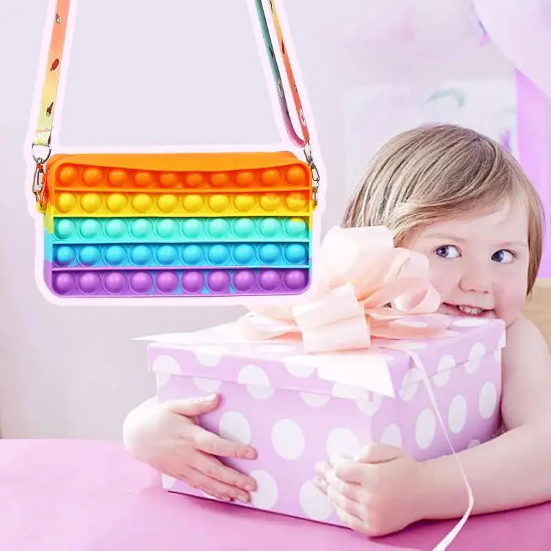 

1PC NEW Fun Fidget Toys Packs Its Square Anti-stress New Bubble Rainbow Popins Squishy To Relieve Adult Stress
